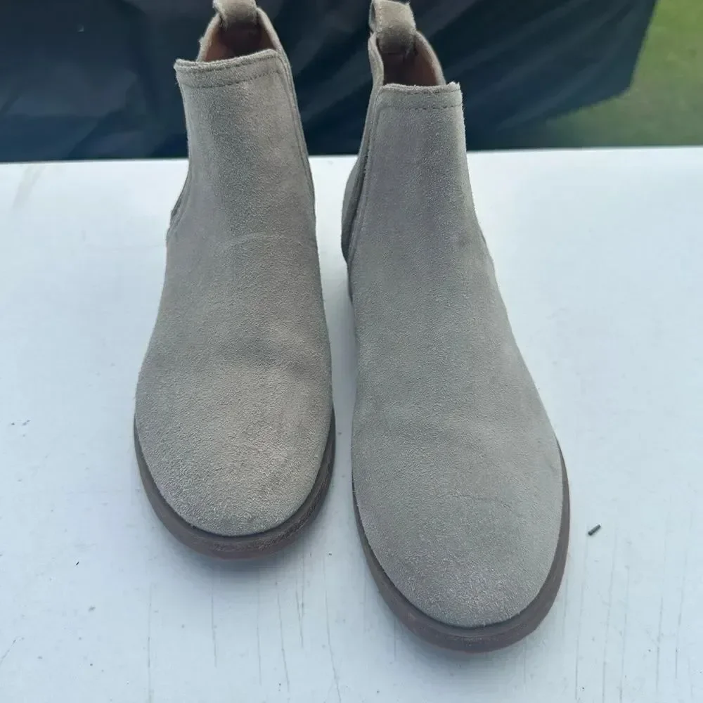 Women's Lucky Brand Suede Ankle Boots - Cream